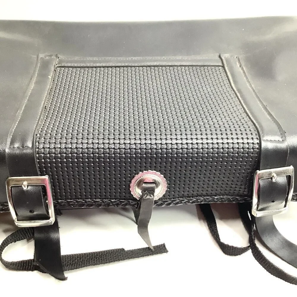 Hopnel Leather Tie on Bag‎ Motorcycle Black Straps 19